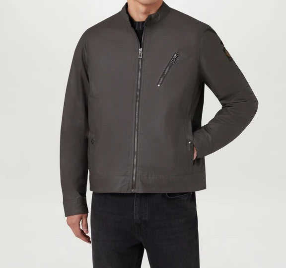 BELSTAFF SIDELINE WAXED COTTON BIKER JACKET TORNADO GREY UK42 XL RRP £295 BNWT