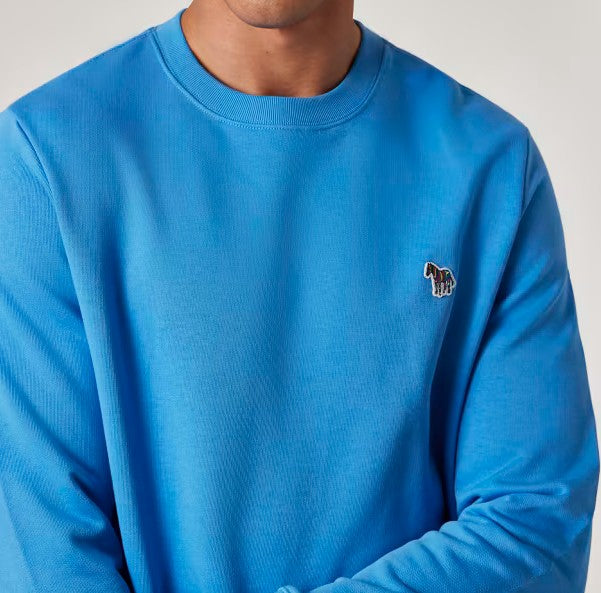 PAUL SMITH PS ZEBRA LOGO CREW NECK SWEATSHIRT MID BLUE XL RRP £125 BNWT