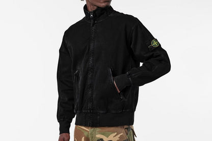 STONE ISLAND PANAMA OVERSIZED COTTON BOMBER TRACK JACKET BLACK XL RRP £615 BNWT