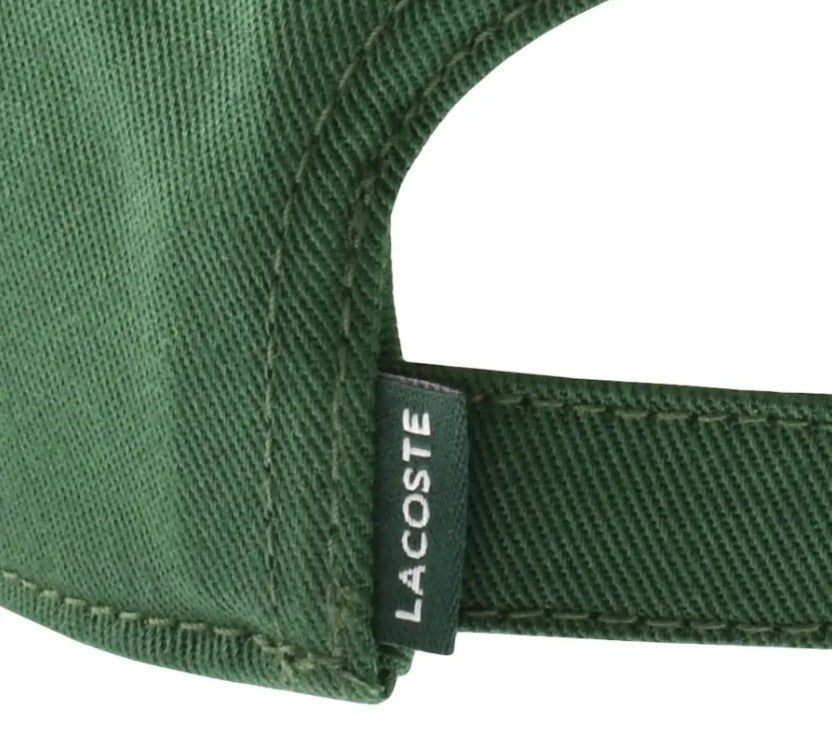 LACOSTE CLASSIC COTTON CROC LOGO BASEBALL CAP GREEN RRP £50 BNWT