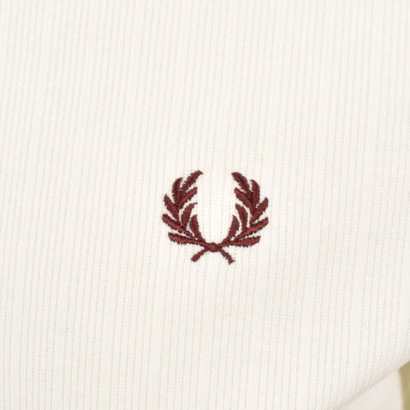 FRED PERRY RIBBED JERSEY HEAVYWEIGHT COTTON T-SHIRT ECRU 2XL RRP £75 BNWT