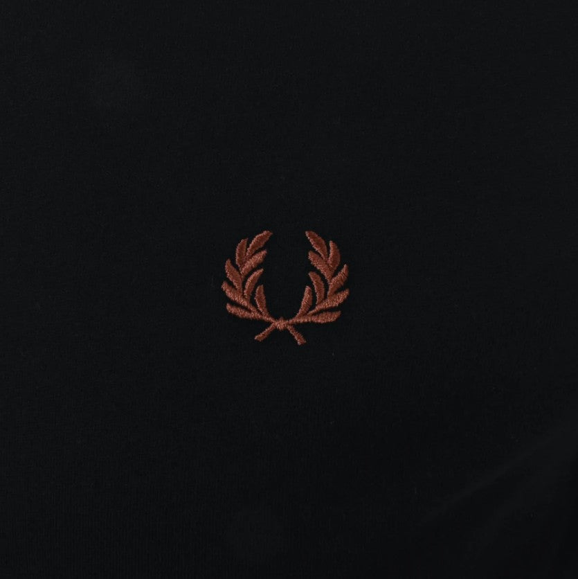 FRED PERRY TWIN TIPPED LONG SLEEVE COTTON T-SHIRT BLACK 2XL RRP £60 BNWT