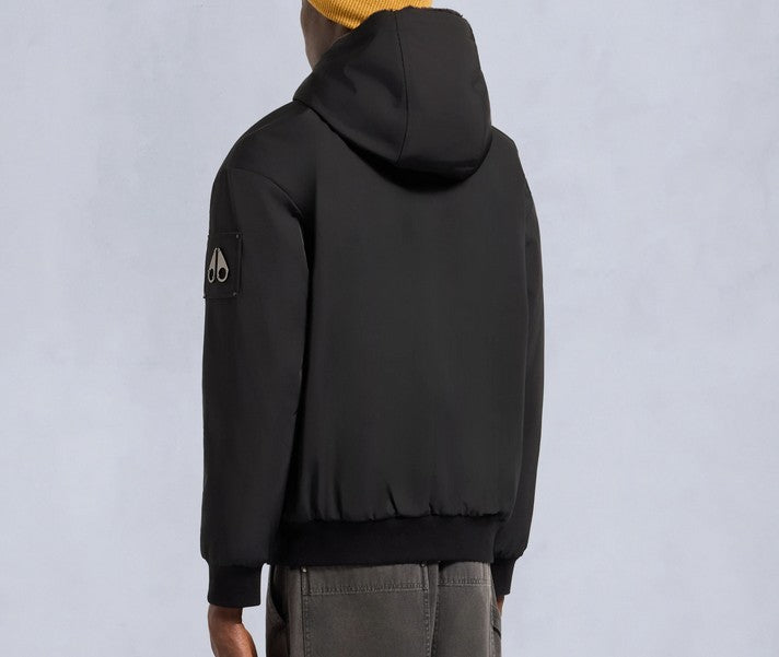 MOOSE KNUCKLES ROLAND REVERSIBLE HOODED FAUX FUR/SHELL JACKET BLACK RRP £550 BNWT