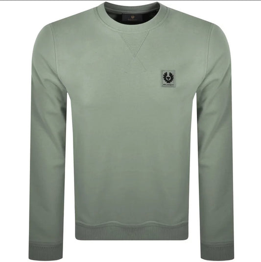BELSTAFF PHOENIX PATCH CREW NECK SWEATSHIRT SAGE GREEN XL RRP £135 BNWT