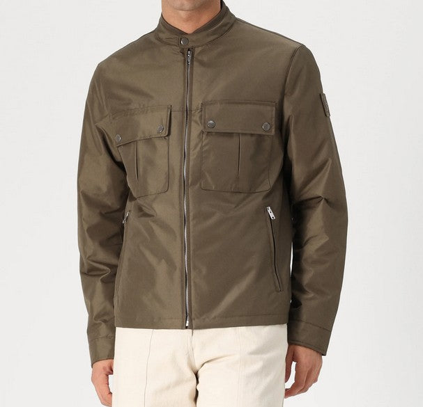 BELSTAFF DRILL NYLON LIGHTWEIGHT BIKER JACKET CLAY BROWN UK46 3XL RRP £350 BNWT