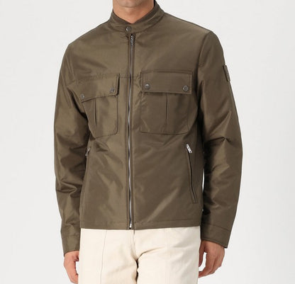 BELSTAFF DRILL NYLON LIGHTWEIGHT BIKER JACKET CLAY BROWN UK46 3XL RRP £350 BNWT