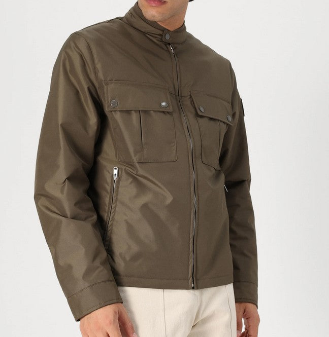 BELSTAFF DRILL NYLON LIGHTWEIGHT BIKER JACKET CLAY BROWN UK46 3XL RRP £350 BNWT