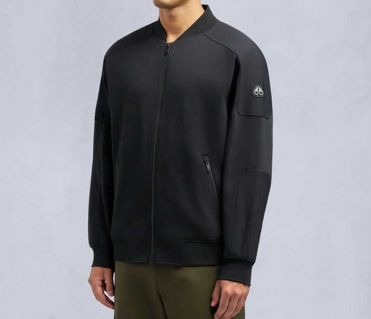 MOOSE KNUCKLES DALON COTTON FLEECE BOMBER JACKET BLACK 2XL RRP £335 BNWT