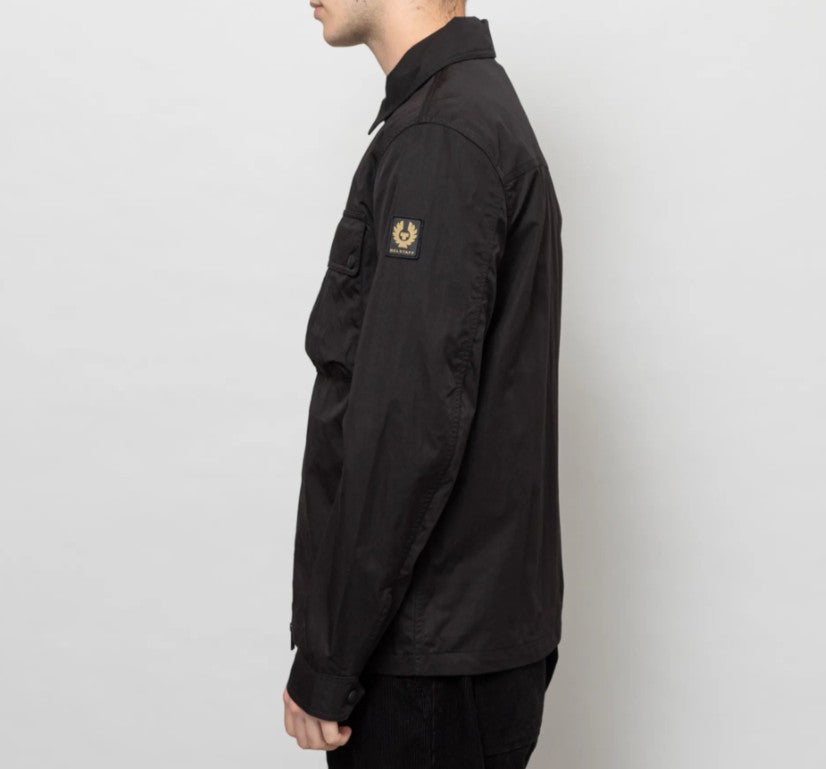 BELSTAFF DROME COTTON GABERDINE OVERSHIRT BLACK LARGE RRP £195 BNWT