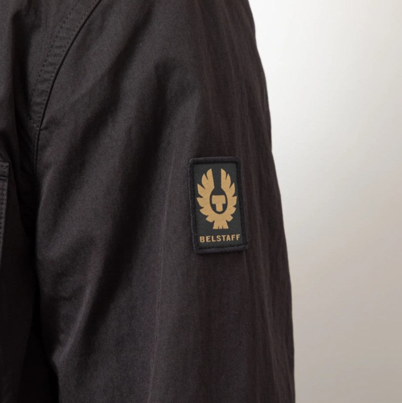BELSTAFF DROME COTTON GABERDINE OVERSHIRT BLACK LARGE RRP £195 BNWT