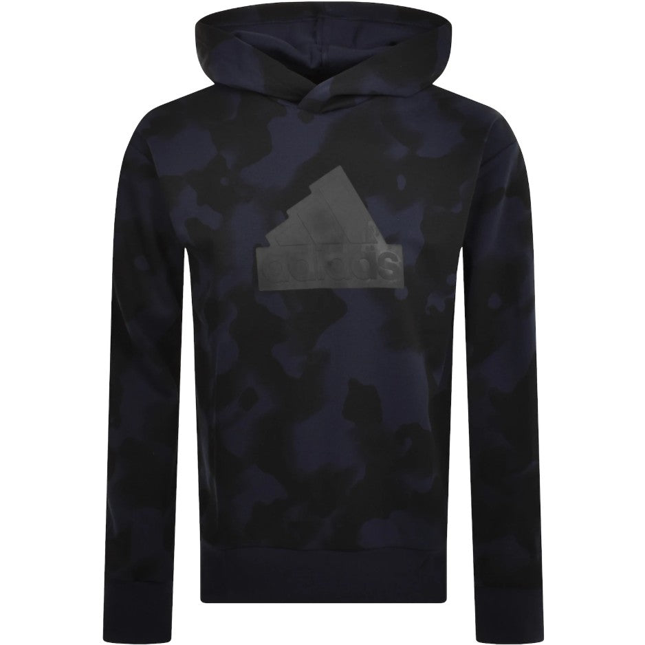 ADIDAS SPORTSWEAR AOP CAMO COTTON HOODED SWEATSHIRT NAVY XL RRP £65 BNWT