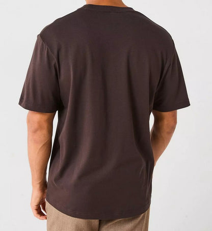 LACOSTE CREW NECK CROC LOGO PIMA COTTON T-SHIRT BROWN 2XL RRP £55 BNWT