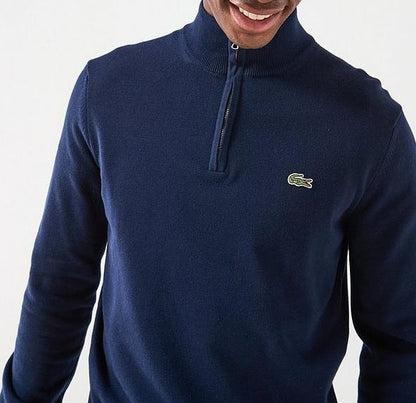 LACOSTE CROC LOGO QUARTER ZIP JUMPER NAVY BLUE SIZE RRP £130 BNWT