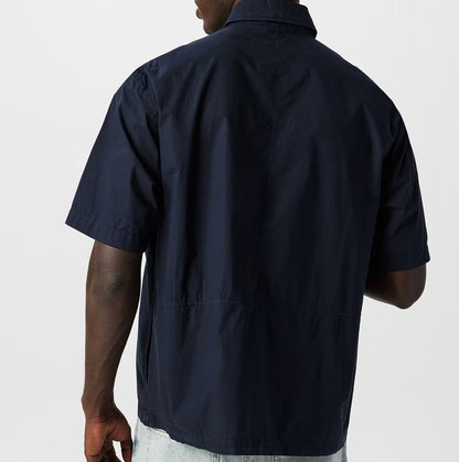 C.P. COMPANY SHORT SLEEVE COTTON SHIRT TOTAL ECLIPSE NAVY MEDIUM RRP £255 BNWT