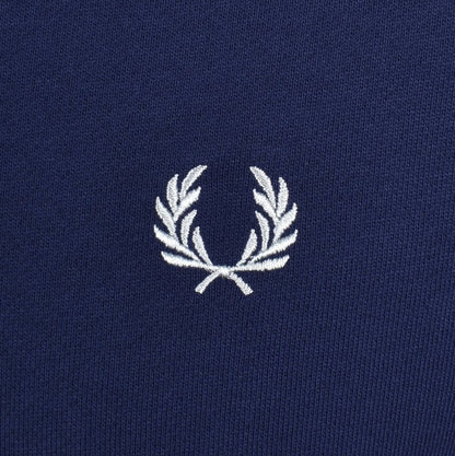 FRED PERRY QUARTER ZIP COTTON FLEECE SWEATSHIRT FRENCH NAVY/CHAMPIONS GOLD/STOCKPORT BLUE MEDIUM RRP £95 BNWT