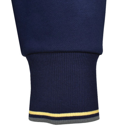 FRED PERRY QUARTER ZIP COTTON FLEECE SWEATSHIRT FRENCH NAVY/CHAMPIONS GOLD/STOCKPORT BLUE MEDIUM RRP £95 BNWT