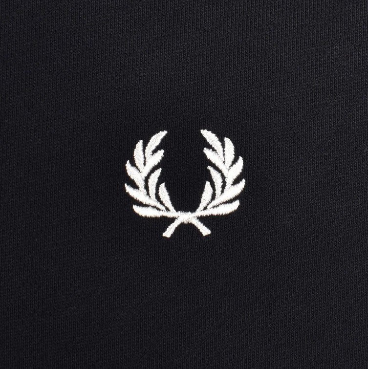 FRED PERRY QUARTER ZIP COTTON FLEECE SWEATSHIRT NAVY BLUE MEDIUM RRP £95 BNWT