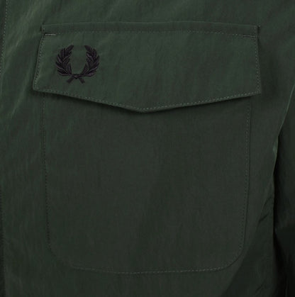 FRED PERRY ZIPPED RIPPLE SHELL OVERSHIRT SHACKET COURT GREEN RRP £140 BNWT