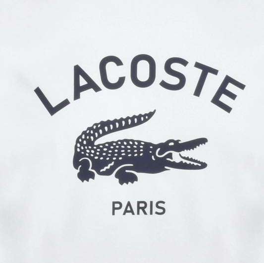 LACOSTE PARIS CREW NECK CROC LOGO COTTON T-SHIRT FLOUR WHITE 2XL RRP £60 BNWT
