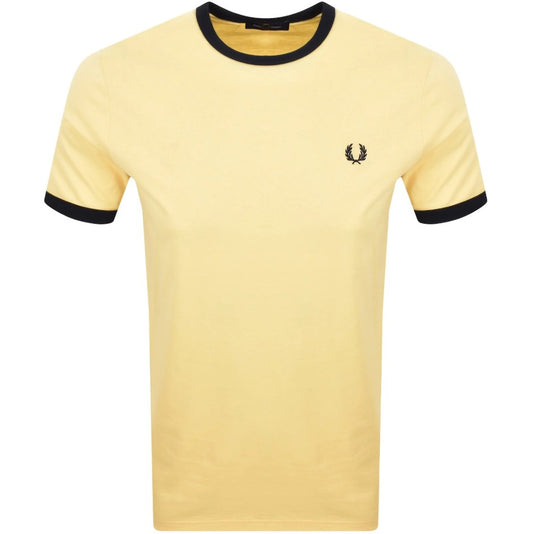FRED PERRY RINGER COTTON T-SHIRT CHAMPIONS GOLD YELLOW LARGE RRP £50 BNWT