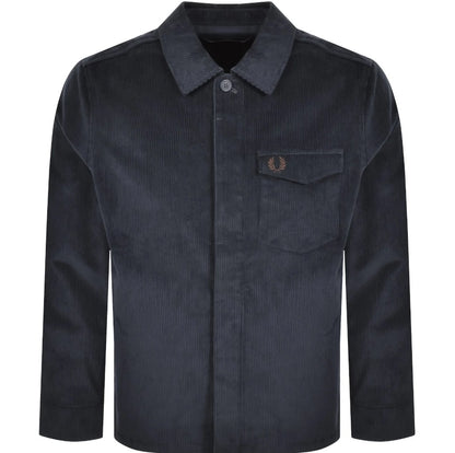 FRED PERRY CORDUROY OVERSHIRT JACKET NAVY BLUE LARGE RRP £160 BNWT