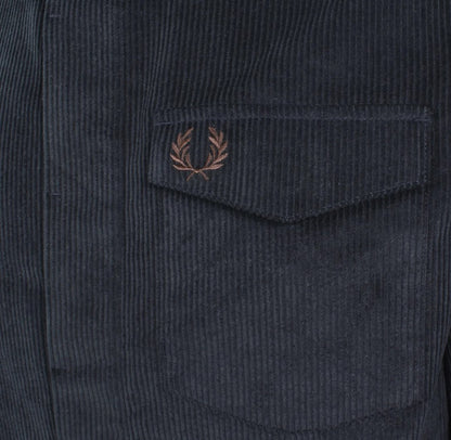 FRED PERRY CORDUROY OVERSHIRT JACKET NAVY BLUE LARGE RRP £160 BNWT