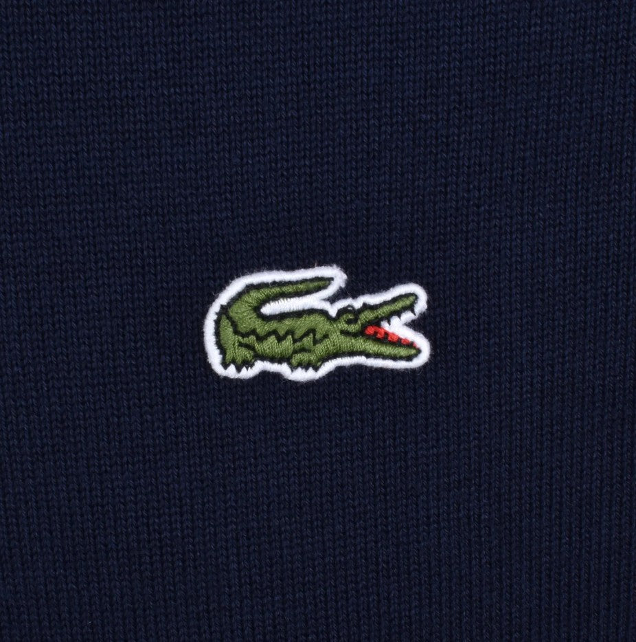 LACOSTE TIPPED CROC LOGO CREW NECK JUMPER NAVY BLUE 2XL RRP £120 BNWT