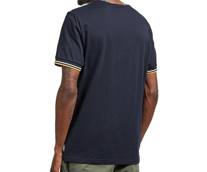 FRED PERRY TWIN TIPPED T-SHIRT NAVY/ECRU/HONEYCOMB 2XL RRP £50 BNWT