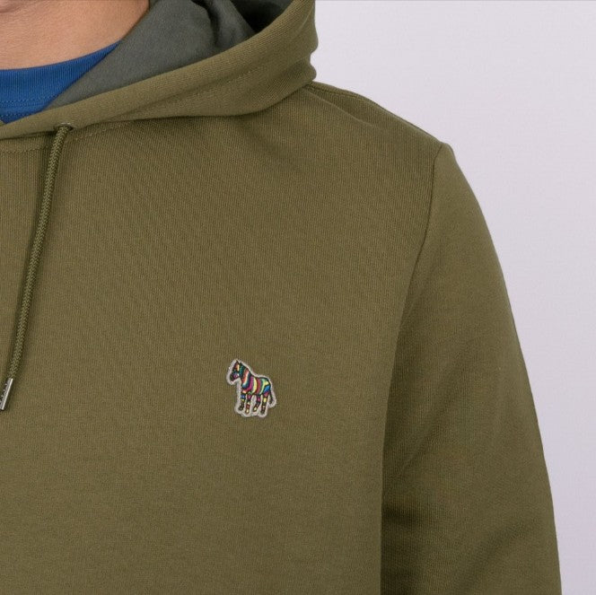 PAUL SMITH PS ZEBRA COTTON HOODED SWEATSHIRT HOODIE KHAKI GREEN RRP £150 NEW