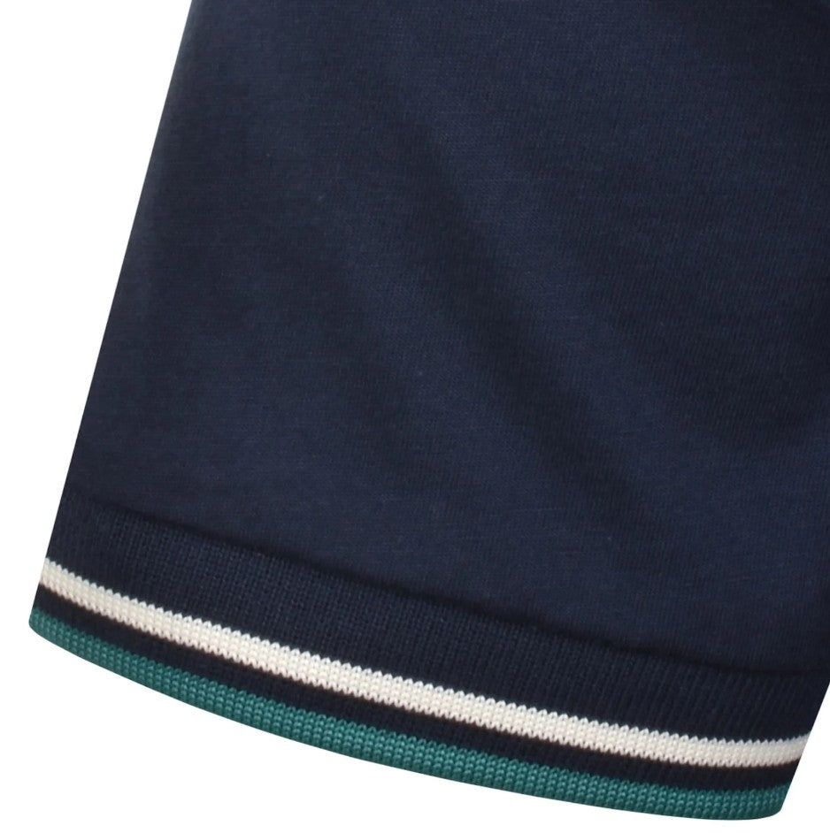 FRED PERRY TWIN TIPPED T-SHIRT TENNIS BLUE/SNOW WHITE/DEEP MINT XL RRP £50 BNWT
