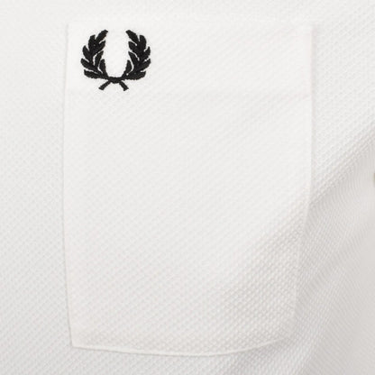 FRED PERRY PIQUE COTTON POCKET DETAIL T-SHIRT WHITE RRP £60 BNWT