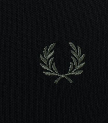 FRED PERRY TWIN TIPPED COTTON LONG SLEEVE POLO SHIRT BLACK RRP £95 NEW
