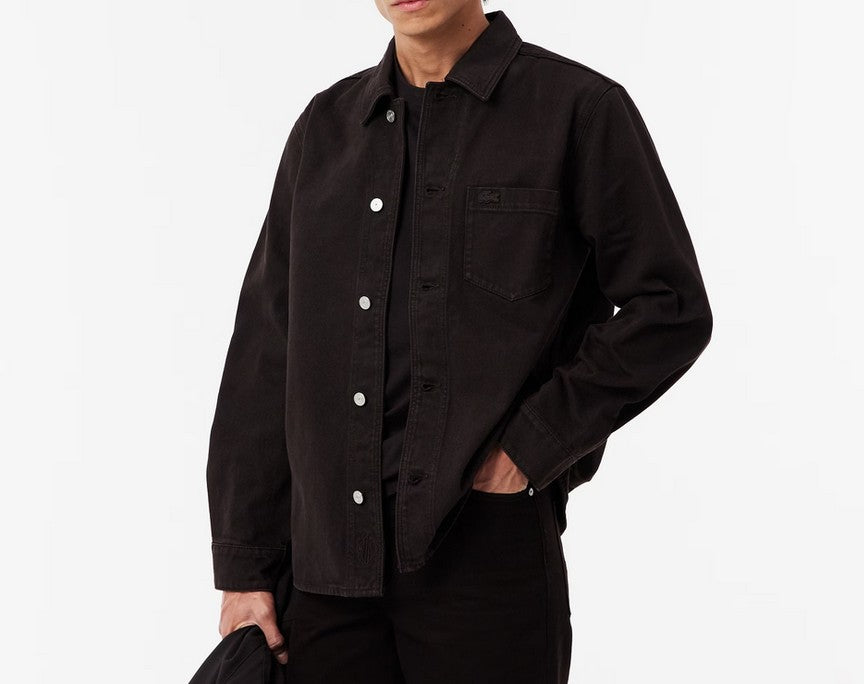 LACOSTE HEAVYWEIGHT DENIM RELAXED FIT OVERSHIRT JACKET BROWN XL RRP £160 BNWT