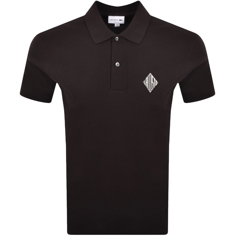 LACOSTE PIQUE COTTON DIAMOND LOGO POLO SHIRT MARRON BROWN (6) XL RRP £110 BNWT