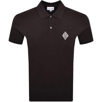 LACOSTE PIQUE COTTON DIAMOND LOGO POLO SHIRT MARRON BROWN (6) XL RRP £110 BNWT