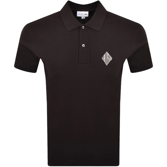 LACOSTE PIQUE COTTON DIAMOND LOGO POLO SHIRT MARRON BROWN (6) XL RRP £110 BNWT