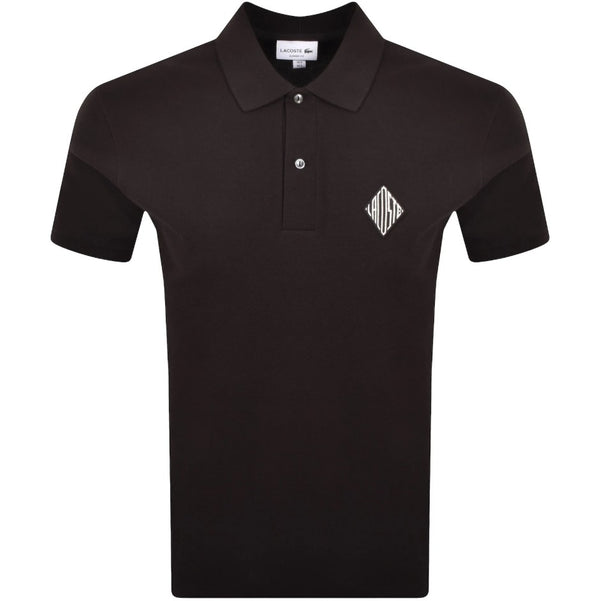 LACOSTE PIQUE COTTON DIAMOND LOGO POLO SHIRT MARRON BROWN (6) XL RRP £110 BNWT