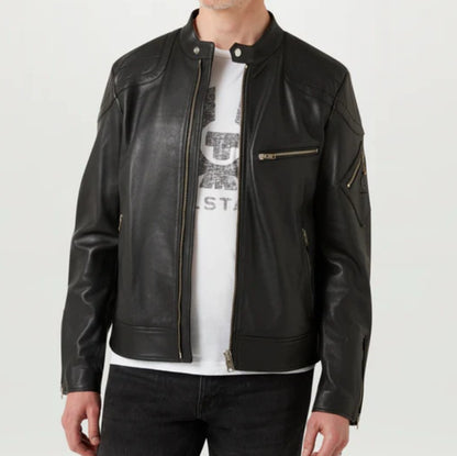 BELSTAFF T RACER CHEVIOT LEATHER BIKER JACKET BLACK RRP £850 BNWT