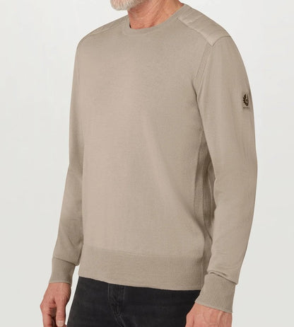 BELSTAFF KERRIGAN CREW NECK MERINO WOOL JUMPER DARK SAND 3XL RRP £175 BNWT