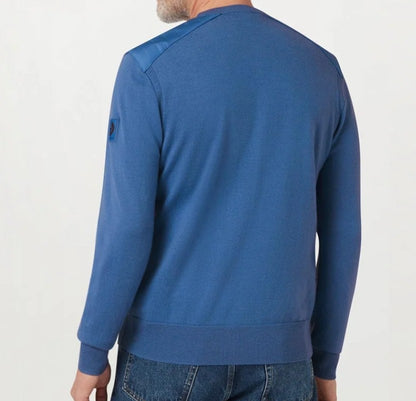 BELSTAFF KERRIGAN CREW NECK MERINO WOOL JUMPER MARINE BLUE RRP £175 BNWT