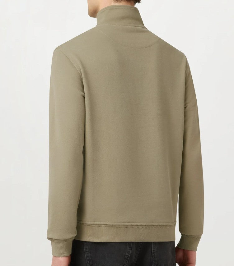 BELSTAFF QUARTER ZIP COTTON FLEECE SWEATSHIRT FATIGUE GREEN RRP £145 BNWT