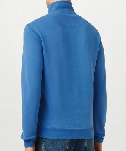 BELSTAFF QUARTER ZIP COTTON FLEECE SWEATSHIRT MARINE BLUE RRP £145 BNWT