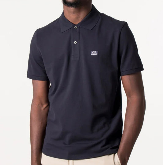 C.P. COMPANY STRETCH PIQUE COTTON POLO SHIRT IN TOTAL ECLIPSE NAVY 2XL RRP £130