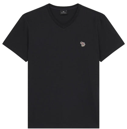 PAUL SMITH PS ORGANIC COTTON ZEBRA LOGO V-NECK T-SHIRT BLACK L RRP £70 BNWT