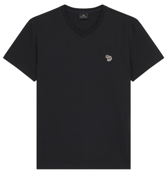 PAUL SMITH PS ORGANIC COTTON ZEBRA LOGO V-NECK T-SHIRT BLACK L RRP £70 BNWT