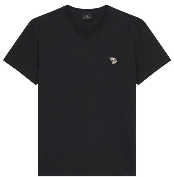 PAUL SMITH PS ORGANIC COTTON ZEBRA LOGO V-NECK T-SHIRT BLACK L RRP £70 BNWT
