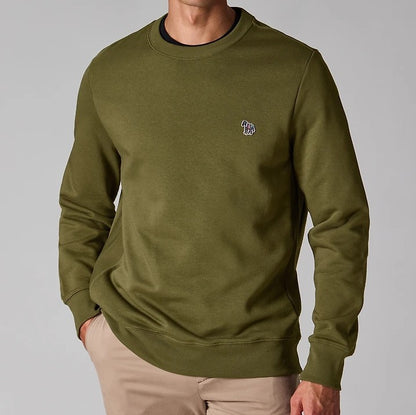 PAUL SMITH PS ZEBRA LOGO CREW NECK SWEATSHIRT KHAKI GREEN (36E) RRP £125 NEW