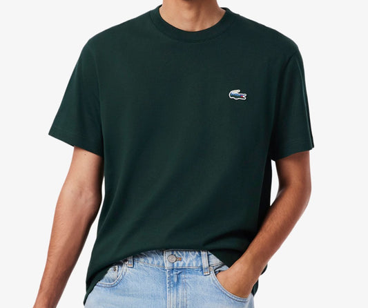 LACOSTE HEAVYWEIGHT COTTON CROC LOGO T-SHIRT DARK GREEN 2XL RRP £70 BNWT