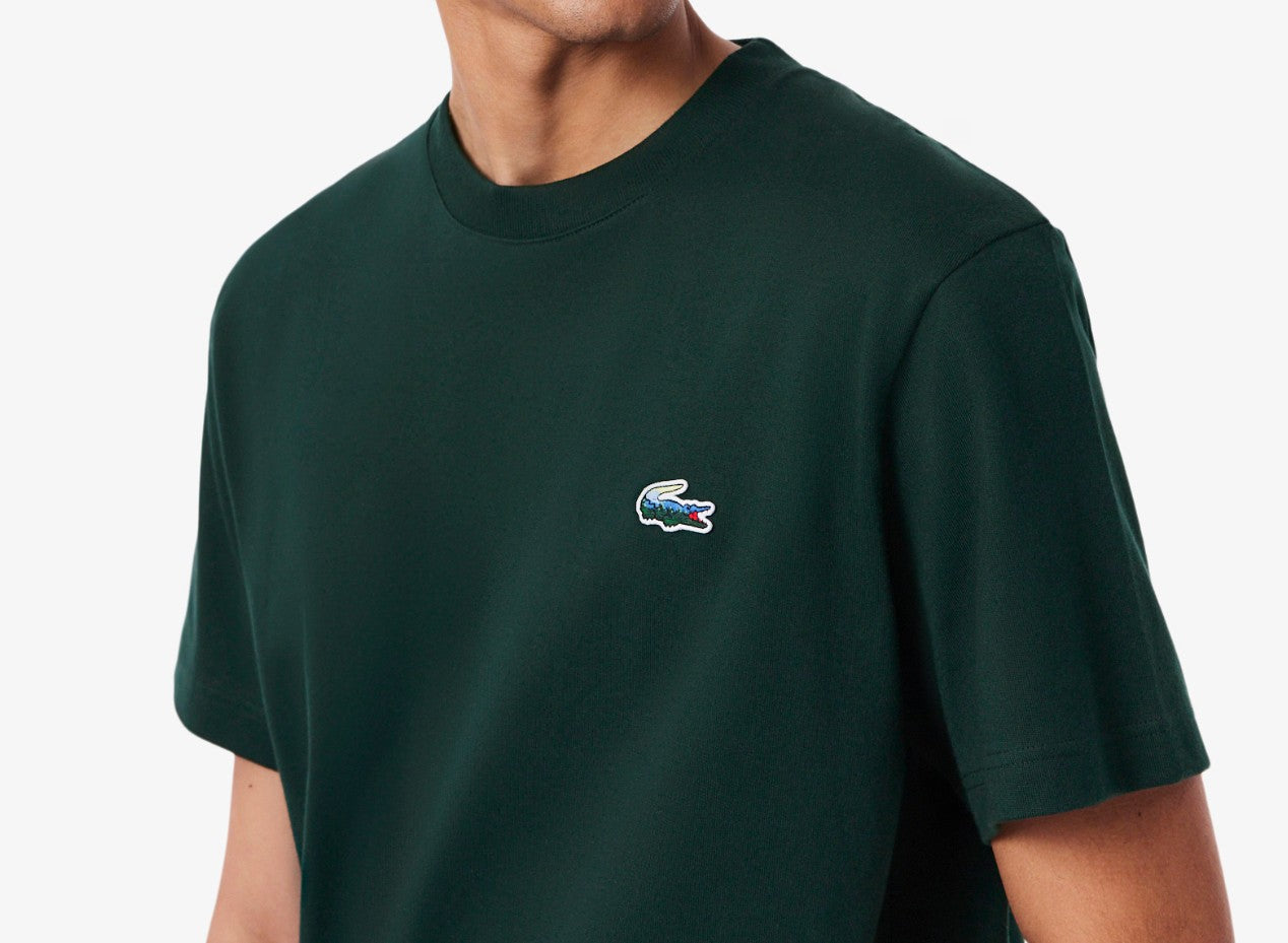 LACOSTE HEAVYWEIGHT COTTON CROC LOGO T-SHIRT DARK GREEN 2XL RRP £70 BNWT