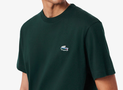 LACOSTE HEAVYWEIGHT COTTON CROC LOGO T-SHIRT DARK GREEN 2XL RRP £70 BNWT